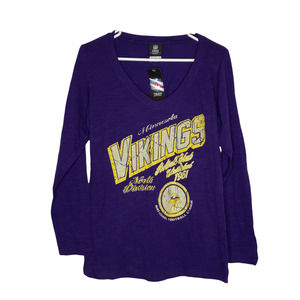 Minnesota Vikings NFL Long Sleeve Purple Shirt Women's Size Medium 0-246